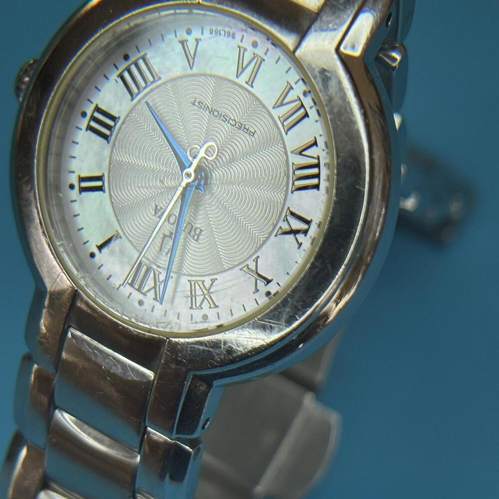 BULOVA PRECISIONIST LADIES Wristwatch Analog Blue Hands New Battery - Picture 7 of 8